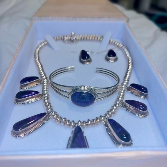 Native American Charoite jewelry set - Picture 4 of 4